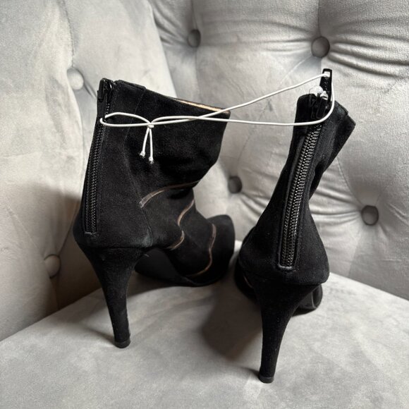 Brenda Zaro‎ Black Suede Leather Cutout Ankle Booties – Women’s Size 8.5 - Picture 7 of 14